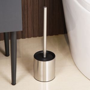 TPR/PP Brush Head Stainless Steel Toilet Brush with Holder Durable Rustproof for Bathroom Cleaning