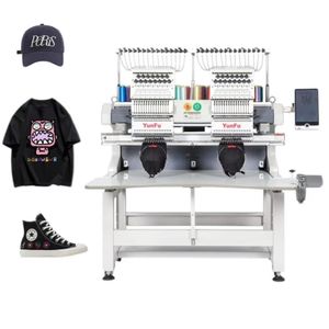 2 Heads 15 Needles Computerized Embroidery Machine Prices with LCD Touch Screen for Beginners Dahao Topwisdom Embroidery Machine