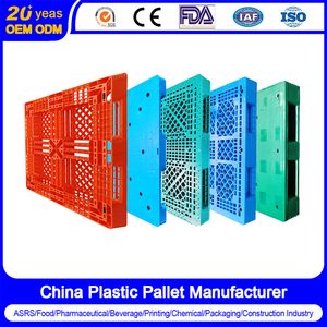 HDPE Heavy Duty Warehouse Storage Euro Industrial Rackable Double Face/Side One Way Export 3 Runners/Feet Printing Oil IBC Spill Water Bottle Plastic Pallet