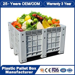 Heavy Duty Storage Reusable Stackable Durable Mesh Insulated Fish Vented Transport HDPE Plastic Foldable Collapsible Folding Pallet Sleeve Boxes Manufacturer