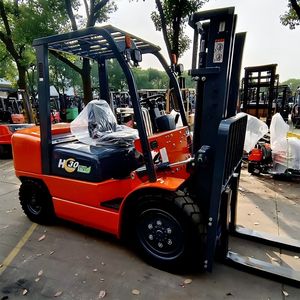 Warehouse Automatic Fork Lifts 2 Stage Mast 3 Ton Diesel Portable Forklift