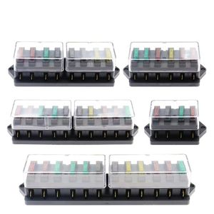 4/6/8/12 Way Car Fuse Box Car Fuse Holder Car Truck Auto Blade Fuse Box with 4/6/8/12 Fuses for 12V 24V ATO Standard Circuit