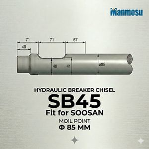 Manmosu Moil Point Chisel for Soosan Sb45 Hydraulic Breaker