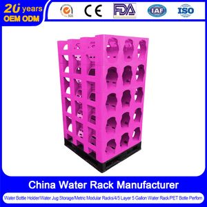Built Last HDPE 4-Way Pallet Jack Compatible High Quality 5 Gallon Water Jug Container Rack for Storage