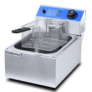 Stainless Steel Commercial Table Top 1 Tank 1 Basket Electric Chip Chicken Deep Fryer