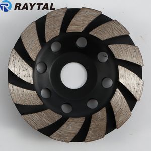 Raytal Oblique Tooth Diamond Grinding Wheel, Used for Concrete / Granite Polishing, 4-9 in. Diameter