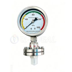 Sanitary Diaphragm Pressure Gauge for Corrosive Liquid Mud Medium Color Warning Scale