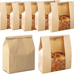 Food Grade for Packing Open Window Toast Bag Eight Sides Sealed Bread Bag Custom Logo Packaging Bags