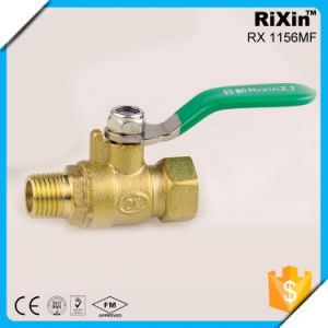 DN20 Forged Valve Male-Female Thread Long Red Level Handle Brass Ball Valve