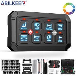 8 Gang Switch Panel Switch 12V LED Backlit Switch Panel