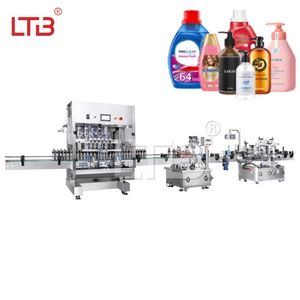 High Accuracy Liquid Soap Detergent Chemical Cosmetic Shampoo Lotion Cosmetic Manufacturing Plant Automatic Piston Filling Packing Machine Production Line