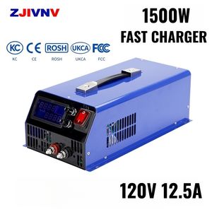 1500W 120V 12.5A High Power Universal Charger Multi Stage Charging Intelligent Industrial Battery Charger AC DC Power Supply with Digital Display