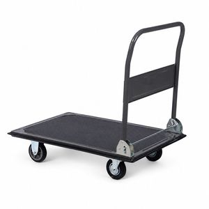 Chinese Factory Heavy Duty Steel Folding Hand Truck Cart 150kg Loading Capacity Platform Trolley