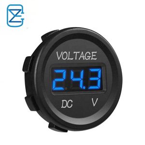 DC 12V LED Display Voltmeter Waterproof for Boat Marine Vehicle Motorcycle Truck ATV UTV Car Camper Caravan Blue Digital Round