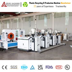 PVC WPC Wood-Plastic Plate Door Window Profile PP PE Pipe Decorative Marble Sheet Extrusion Line Machine Double Screw Extruder for Plastic Recycling Production