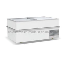 Commercial Supermarket Display Island Freezer with Three Glass Door for Frozen Food