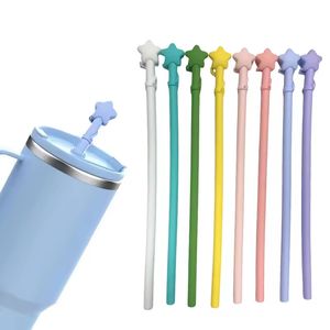 Colorful Silicone Reusable Drinking Straw Customizable Food Grade Silicone Flexible Eco Friendly Collapsible Straw
