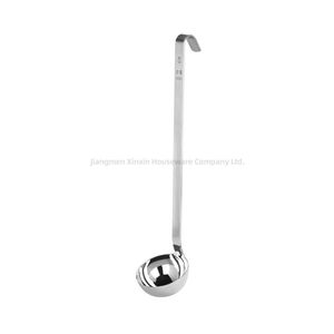 Direct Factory Sale Long Handle Stainless Steel Kitchen Ladle for Soup & Sauce for Restaurant Buffet Metal Kitchenware