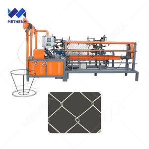 Manual Double Wire Mesh Iron Spiral Chainlink Link Fencing Make Machine