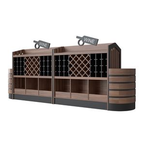 Highbright Luxury Wooden Double Side Supermarket Commercial Wine Rack
