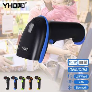 High Quality 2D Bt Wireless Qr Code Reader Rugged Barcode Scanner for Warehouse Supermarket