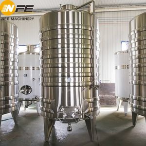 Stainless Steel Industrial Beer Wine Liquid Conical Fermentation Tank Wine Storage Tank with Side Manhole & Jacket