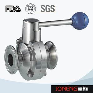 Hastelloy Sanitary Clamped Small Size DN50 Butterfly Valve (JN-BV4004)