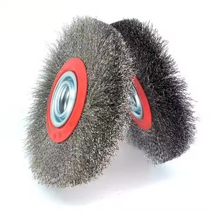 Copper Plated Yellow Wire Flat Brush Curve Wire Outer Diameter 150mm Inner Hole 32mm Thickness 20mm Grinding Head