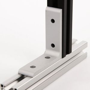 China Supplier 6014 3030 4 Hole L Shape CNC Aluminium Corner Bracket for T Slot Aluminium Extrusion/Assembly Line in 2525 3030 4040 Silver and Black Anodized