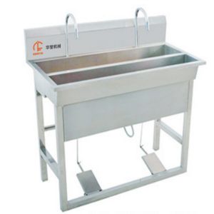 Industrial Stainless Steel Foot Pedal Hand Washing Equipment for Food Processing Factory Personnel Hygiene Hand Washing Station