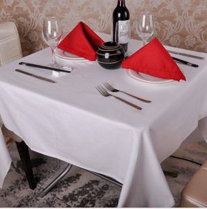 China Snow White Buffet Table Cloths Cotton Fabric for Hotels and Restaurant