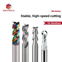 Flat / Ball Nose Solid Carbide End Mill Chip Gullet Anti-Burring Cutter for 6061 6063 7075 Milling Cutter Aluminum