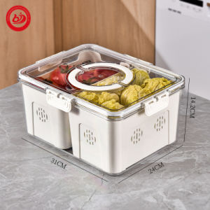 Household Refrigerator BPA-Free Material Plastic Food Fruit Vegetable Storage Box Container Box