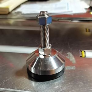 Heavy Duty 304 Stainless Steel Adjustable Leveling Feet with Non-Slip Orange Rubber Base (M16*100)