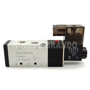 4V310-08 5/2 Way 5 Way 2 Position Pneumatic Directional Control Air Solenoid Valve 12VDC 24VDC 24VAC 110VAC 220VAC