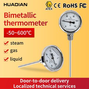 Bimetal Thermometer Sensor HVAC Infrared Thermometer Bimetallic Strip Temperature Sensor Metal Probe Thermometer HVAC Line