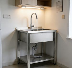 Table Freestanding Commercial Kitchen Single Bowl Sink Pot Sink