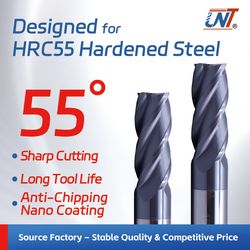 UNT Solid Carbide 4 Flute Flat End Mill Tialn HRC55 for CNC