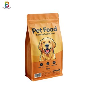 Custom Printing 3kg 5kg 9lbs Stand up Pouch Plastic Resealable Pet Food Flat Bottom Bag Ziplock Dog Cat Food Packaging Bag