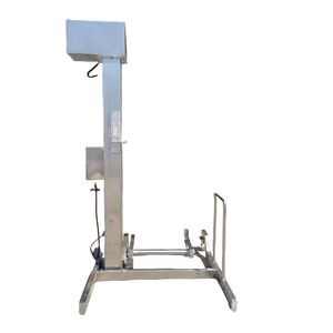 SUS304 Industrial Vertical Bucket Elevator Electric Bin Hoist 200L Meat Trolley Lifting Machine Meat Cart Lifter