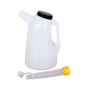 2L PE Plastic Measuring Jug with Flexi Spout and Lid - Petrol, Diesel, Oil Pouring Can