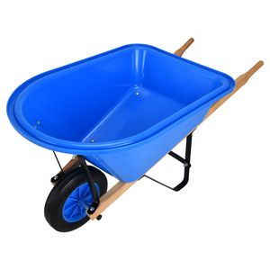 Garden PP Construction Kids Wheel Barrow Trolley with 20L Large Tool Cart