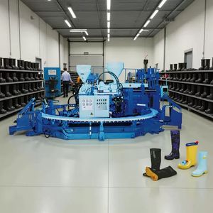 Automatic Rotary Injection Moulding Machine for Making Rain Boots Gumboots Rain Shoes in PVC Plastic Rubber Material