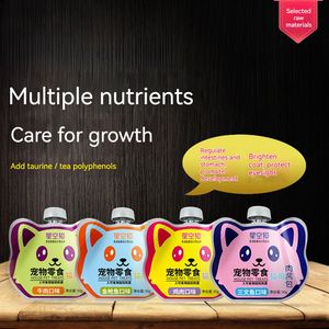 Custom Printed Leakproof Liquid Dog Food Snack Bag with Nozzle Doypack Custom Logo Refill Packaging Bag Multi-Function Treat Spout Pouch