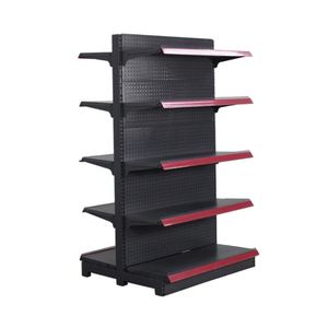 Economical Heavy Duty Wood & Metal Wire Shelving Display Stand for Supermarket and Hardware Store