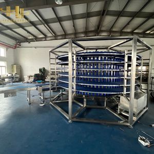 Industrial Spiral and Chiller Conveyor System for Bread, Bakery, and Frozen Food Processing Lines