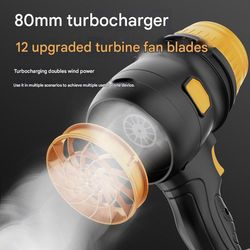 Pure Copper Motor Powerful Long Endurance Rechargeable Wireless Handheld Lithium-Ion Turbo Fan