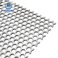 Hexagonal Hole Galvanized Punched Metal Mesh Panel / Sheet