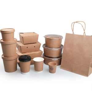 Wholesale Food Grade Take Away Container Biodegradable Disposable Soup Cup Salad Paper Bowl