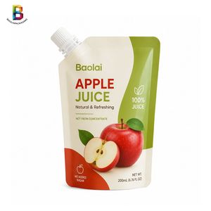 Custom Printed Stand up Spout Pouch, Aluminum Foil Barrier Juice Packaging Bag, Resealable Leak-Proof Doypack for Apple Juice